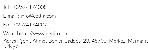 Club Cettia Resort telefon numaralar, faks, e-mail, posta adresi ve iletiim bilgileri
